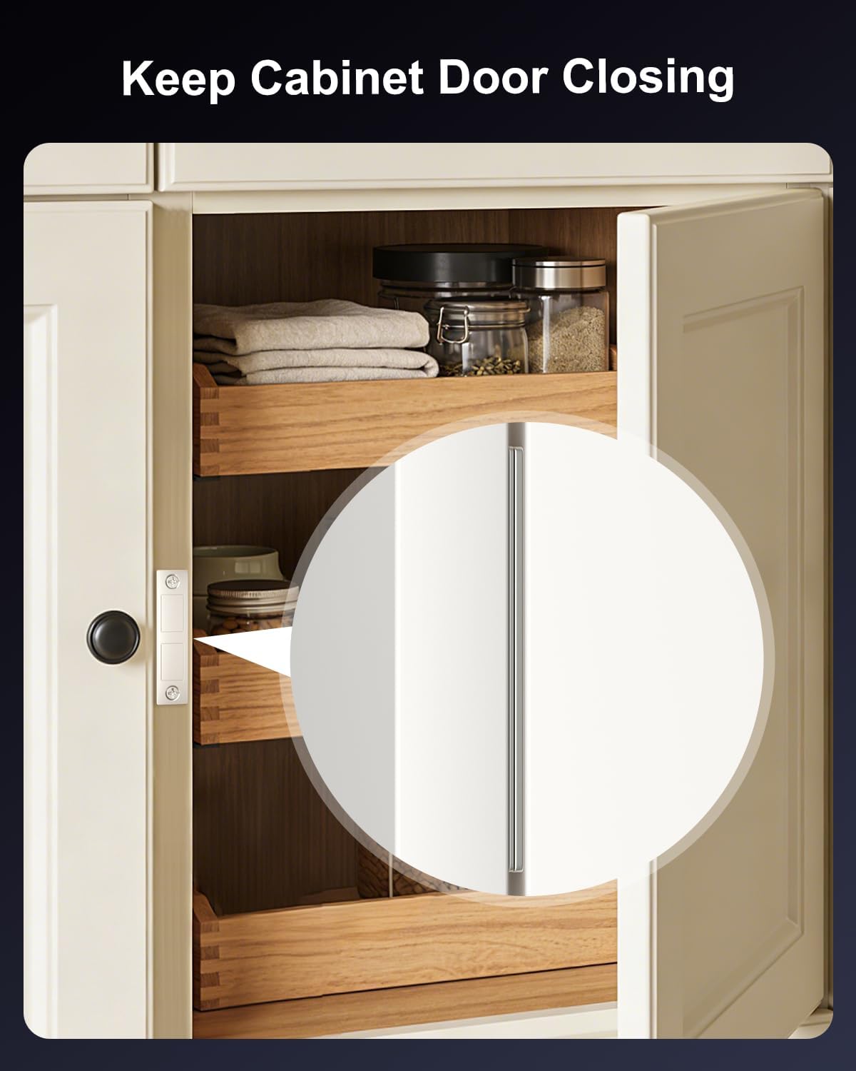 Heavy Duty Cabinet Magnets for Closure Double Magnetic Cabinet Door Catch Black Drawer Magnets Strong Hold for Closet, Wardrobe