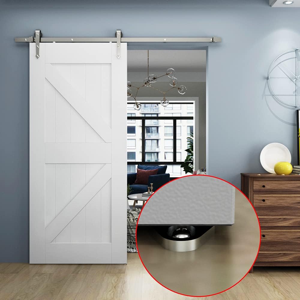 Black Aluminum Floor Guide, Floor Mounted Sliding Barn Door Hardware, Adjustable Bypass Door Guide