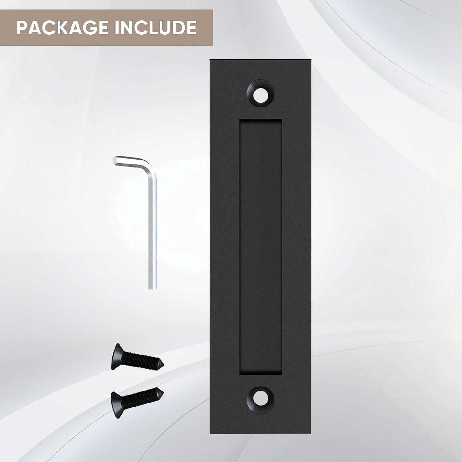 8-3/5'' Sliding Barn Door Handle Modern Simple Finger Flush Pull Handle for Gates Garages Sliding Doors Cabinets Closet and Drawers