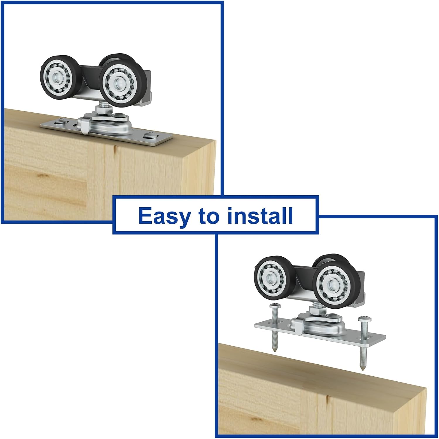 72" Bifold Door Hardware, Folding Door Hardware Sliding Barn Door Hardwares for 4 Doors (18" Each), Top Mounted Bifold Door Kits for Bedroom, Bathroom, Storeroom, Closet, Living Room