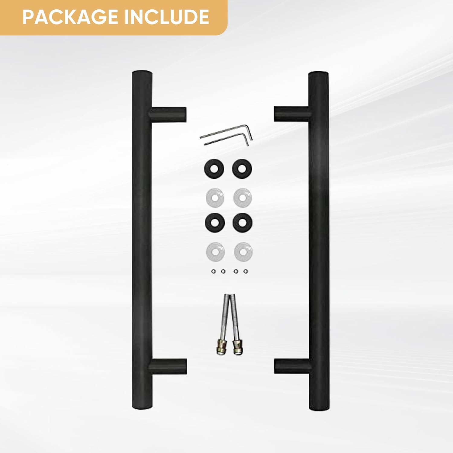 16" Push Pull Door Handle, Double Sided H Shape Sliding Doors Handle, Heavy Duty Swing Door Handles
