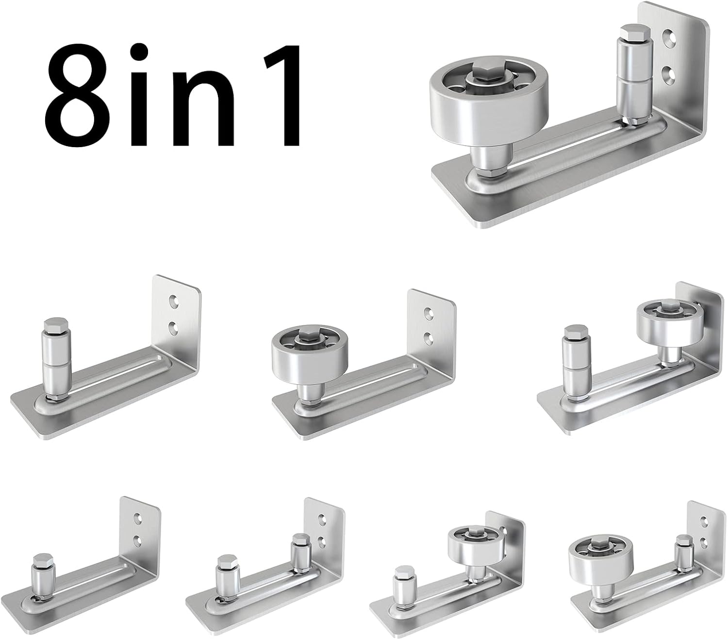 Sliding Door Hardware Stainless Steel Barn Door Floor Guide Flush Mount Stay Roller Wall Mount 8 in 1 Floor Guide Bottom Adjustable Roller