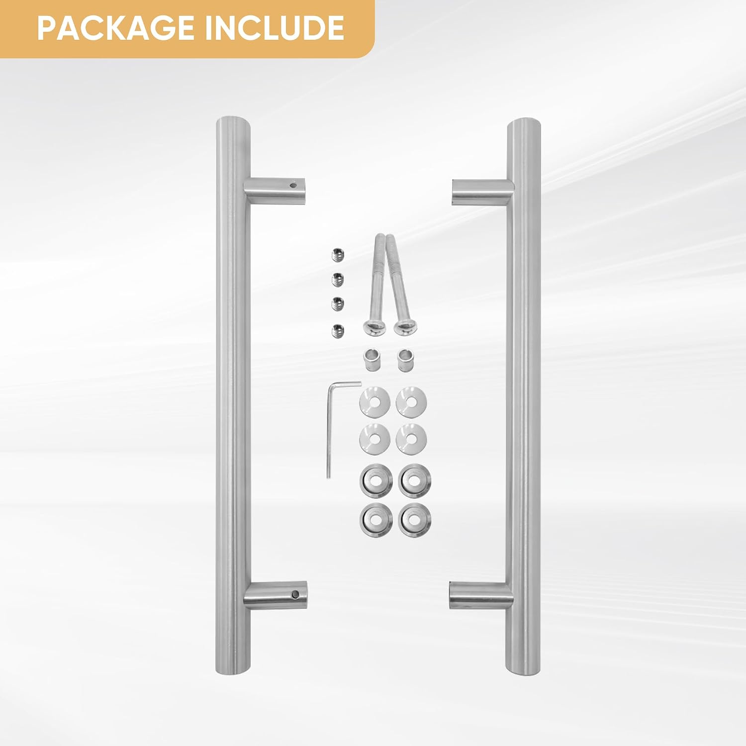 16" Push Pull Door Handle, Stainless Steel Double Sided H Shape Sliding Doors Handle, Heavy Duty Swing Door Handles