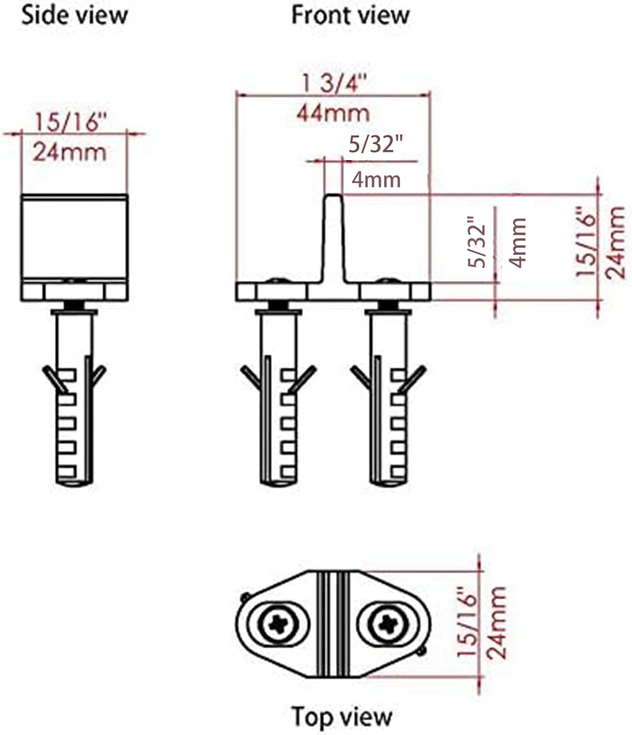 Black Aluminum Floor Guide, Floor Mounted Sliding Barn Door Hardware, Adjustable Bypass Door Guide