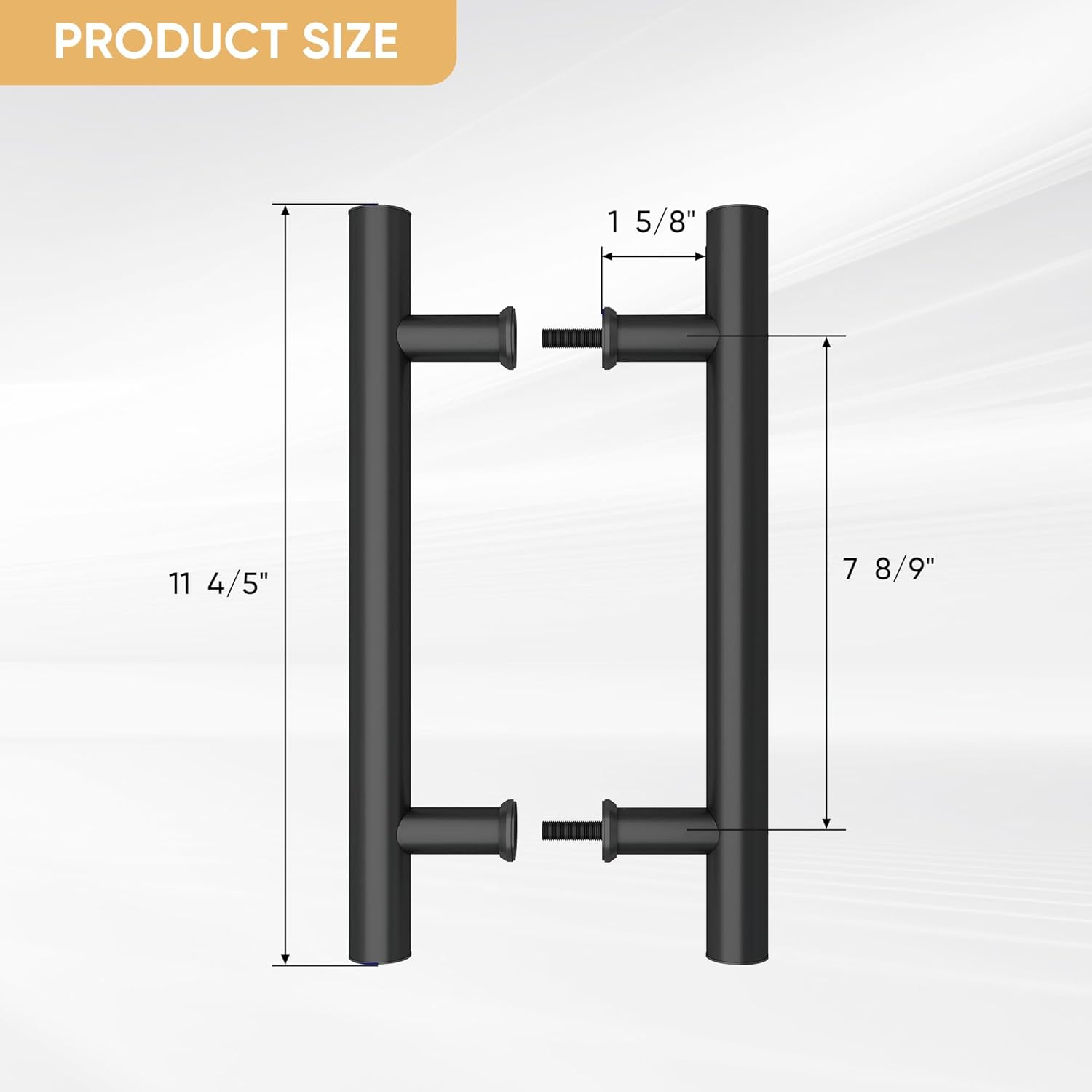 12" Push Pull Barn Door Handle, Double Side H Shape Sliding Door Handrail, Heavy Duty Swing Gate Handles, Flat Black