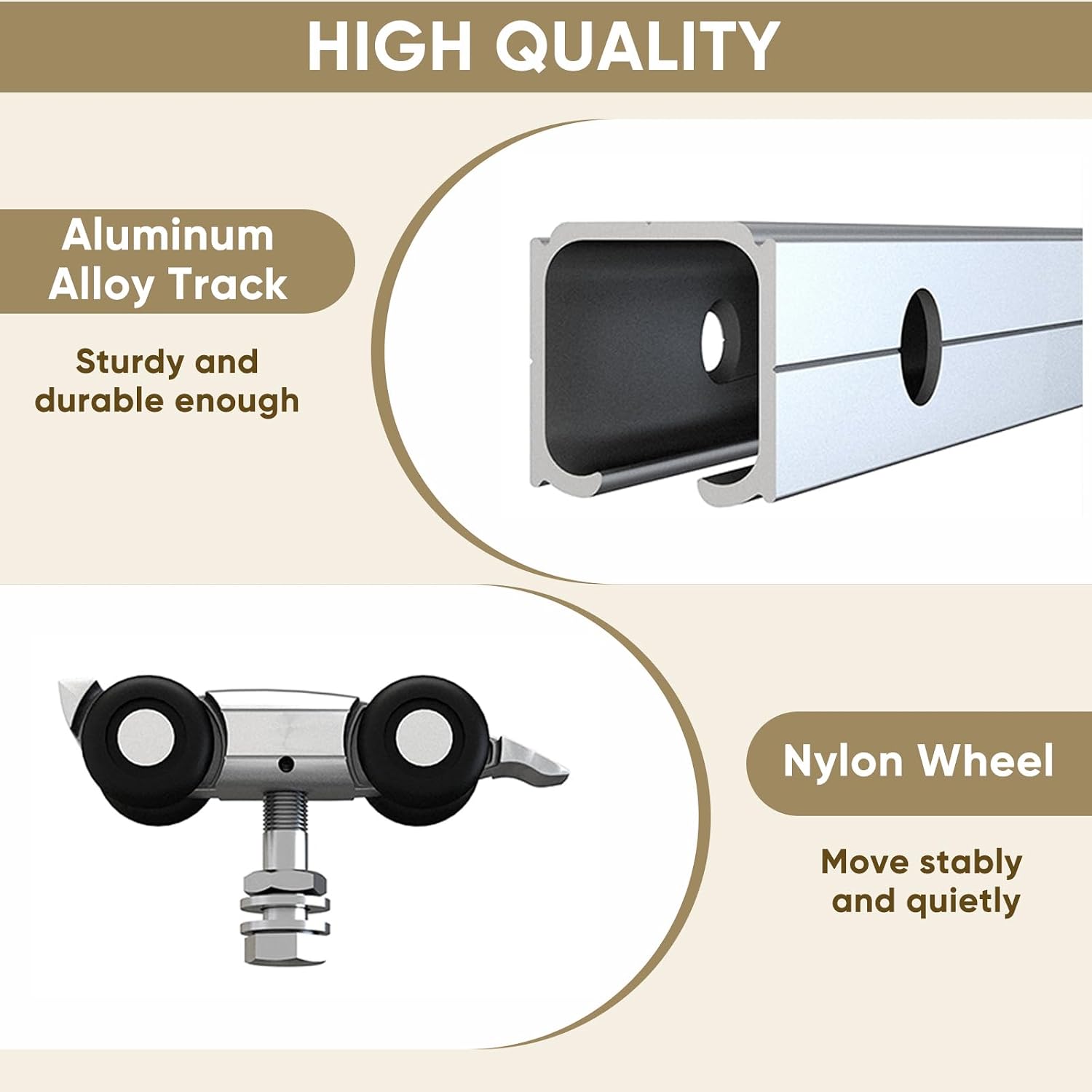 6FT Barn Door Hardware Kit, Aluminium Alloy Box Rail Hardware, Low Clearance Sliding Door Track for Classic Modern Interior Single Wooden Door