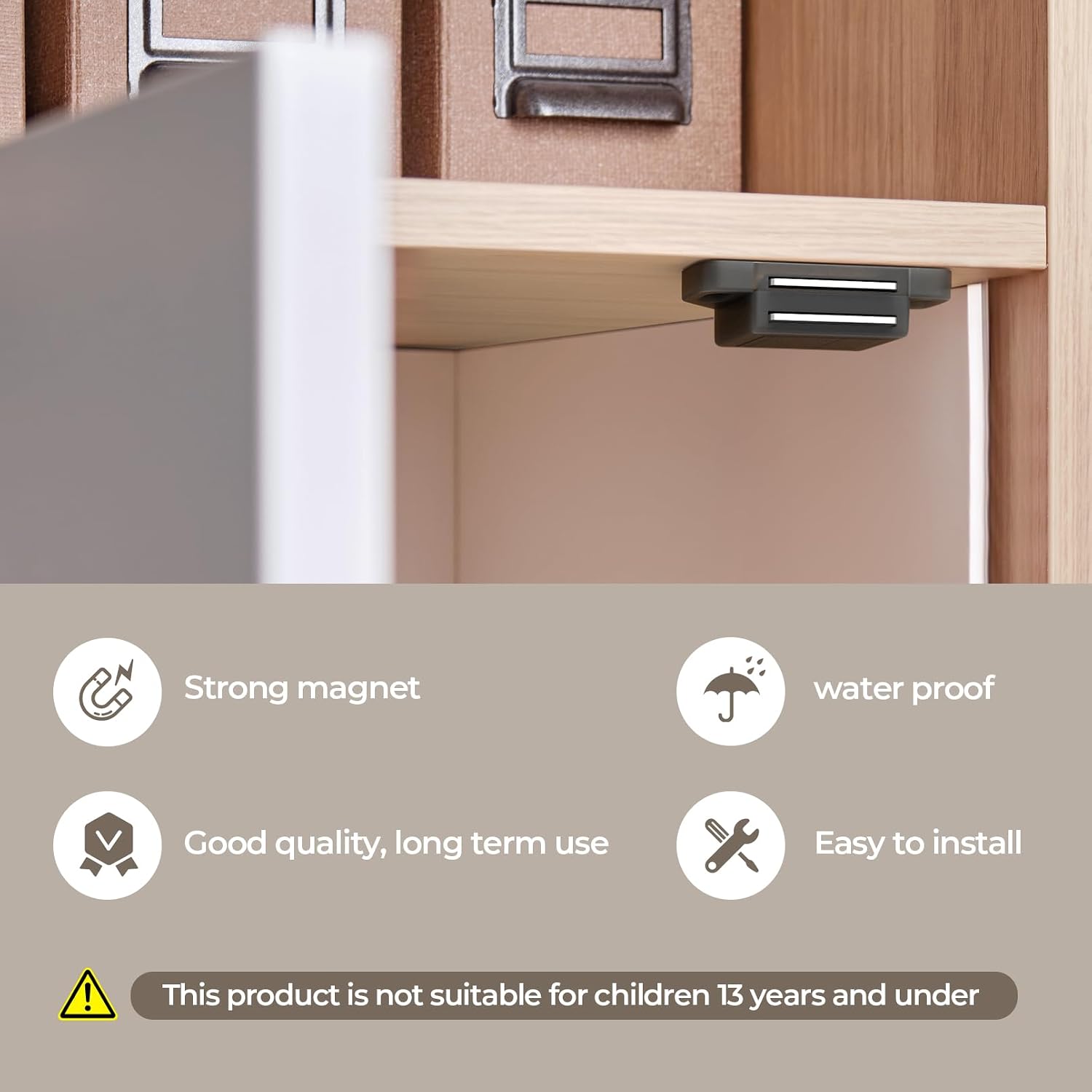 12 Pack Cabinet Magnetic Catch Door Latch 25LB for Kitchen Drawer Magnets to Stay Closed