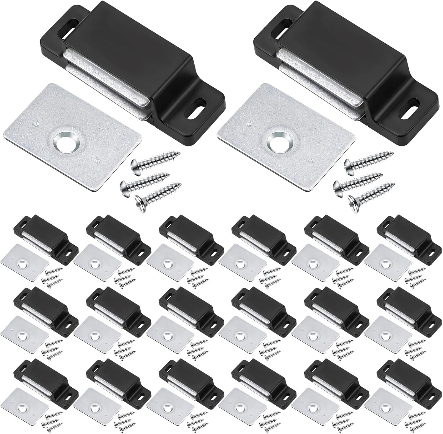 24 Pack Cabinet Magnets Magnetic Door Catch 15lb Single Zinc Cabinet Magnets Catch with Strong Magnetic for Kitchen Closures