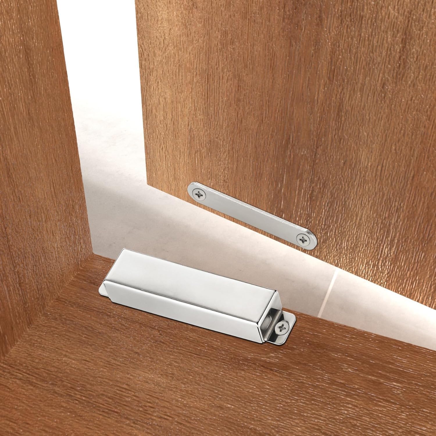 2 Pack | Heavy-Duty Magnetic Door Catch - 90lb Pull Force, Stainless Steel, Anti-Rust, Ideal for Screen Door, Pantry Door, Barn and RV Doors