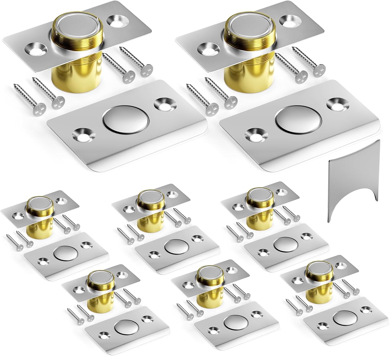 Upgraded Strong Magnetic Door Catch, Replacement for Traditional Door Ball Catch, Quite & Easy to Install, Use for Top of Door, Closet Door, 8 Pack