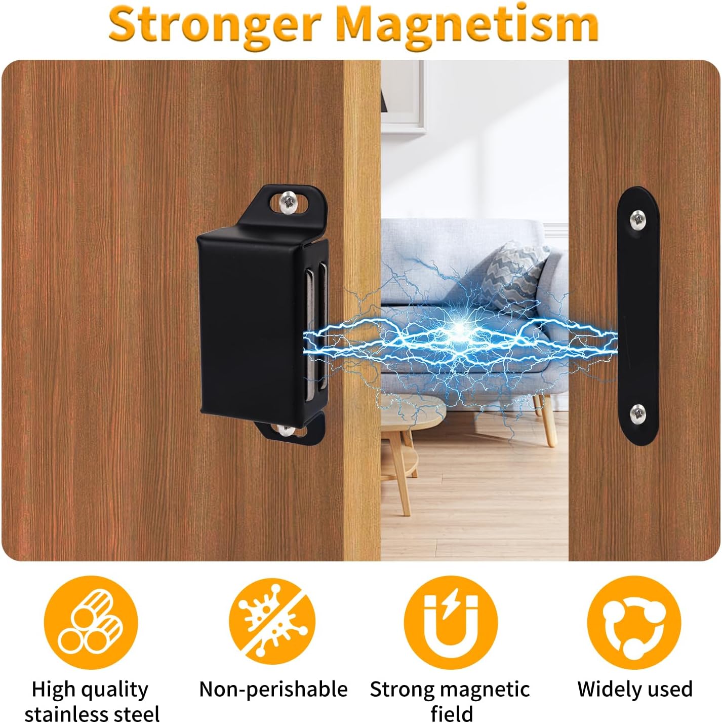Cabinet Magnetic Catch 16 Pack Cabinet Door Magnetic Catch with Screws Drawer Magnet Latch Magnetic Closures