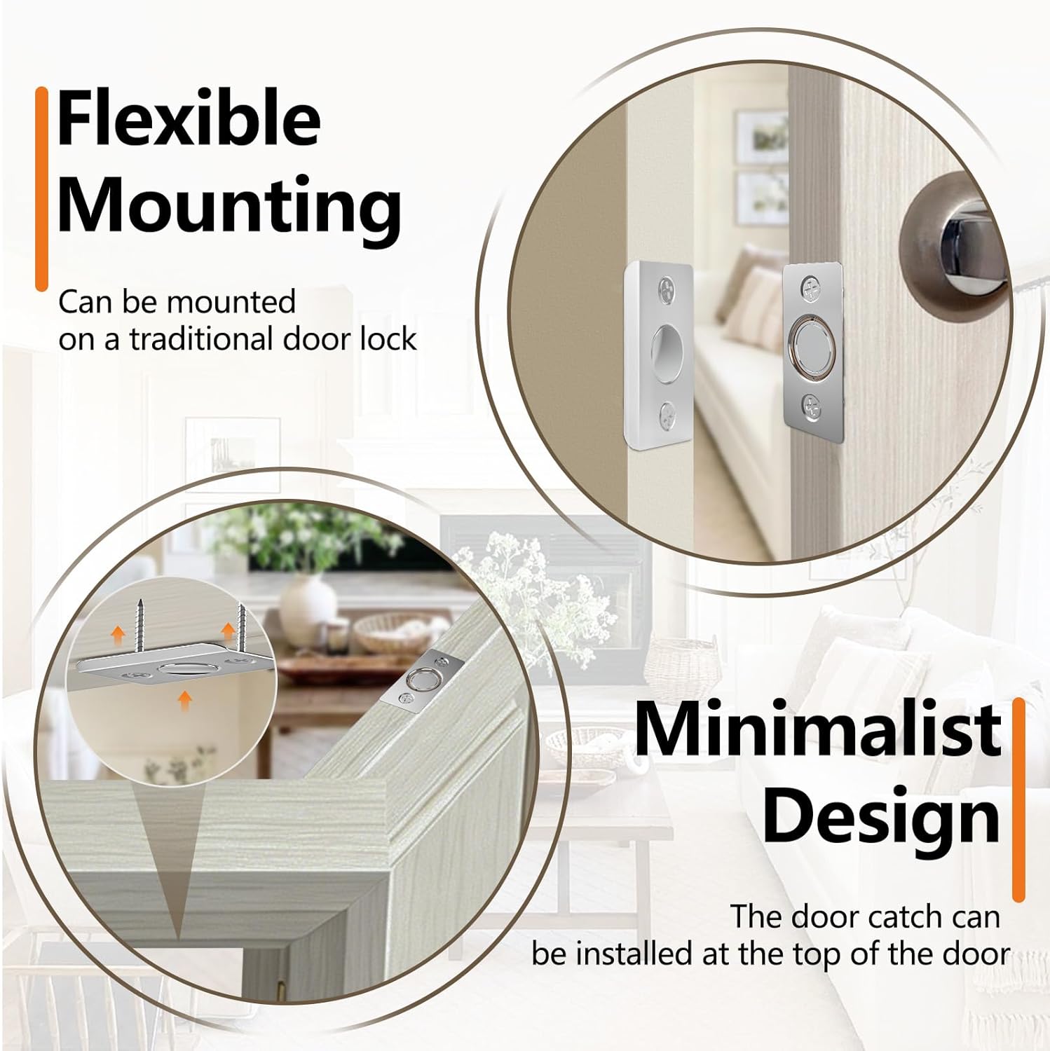 Upgraded Strong Magnetic Door Catch, Replacement for Traditional Door Ball Catch, Quite & Easy to Install, Use for Top of Door, Closet Door, 8 Pack