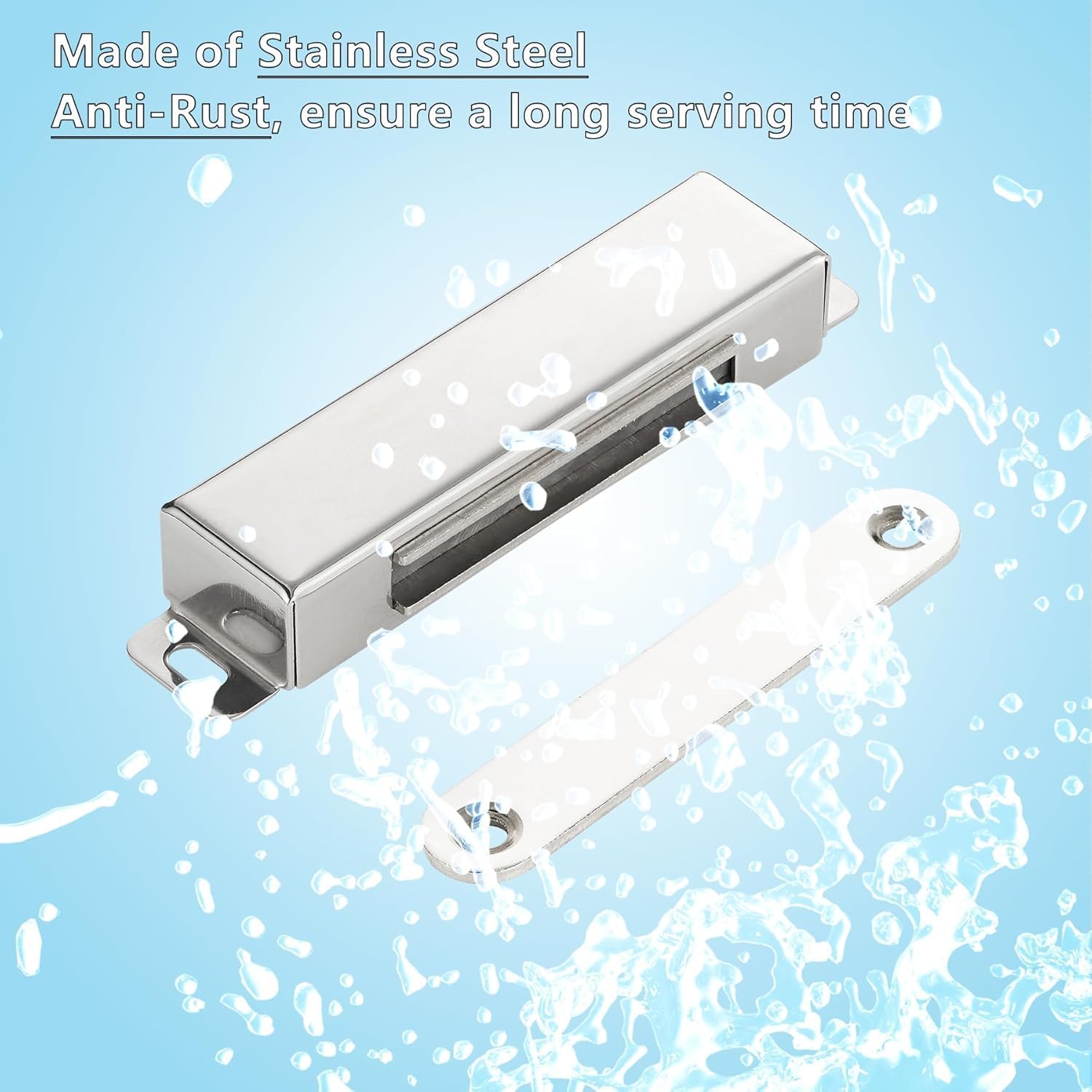 4 Pack | Magnetic Door Catch Heavy Duty - 60 Lbs Pull Force - Stainless Steel - Anti Rust 