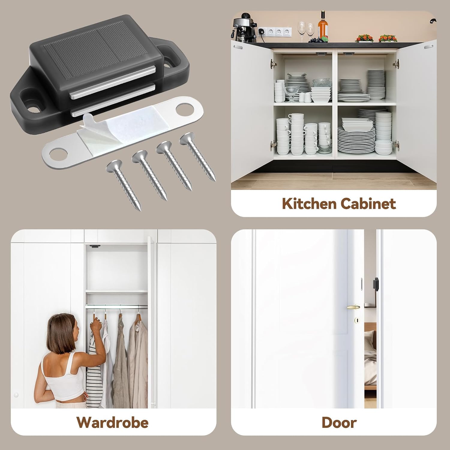 Cabinet Magnetic Catch Door Latch 25LB for Kitchen Drawer Magnets to Stay Closed