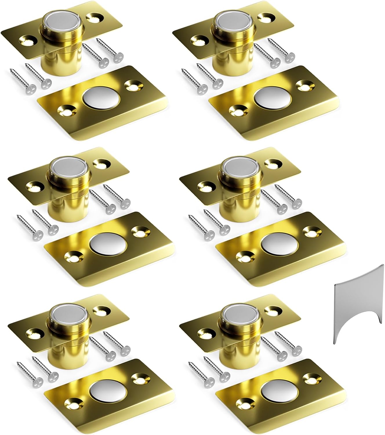 Upgraded Strong Magnetic Door Catch, Replacement for Traditional Door Ball Catch, Quite & Easy to Install, Use for Top of Door, Closet Door, 6 Pack