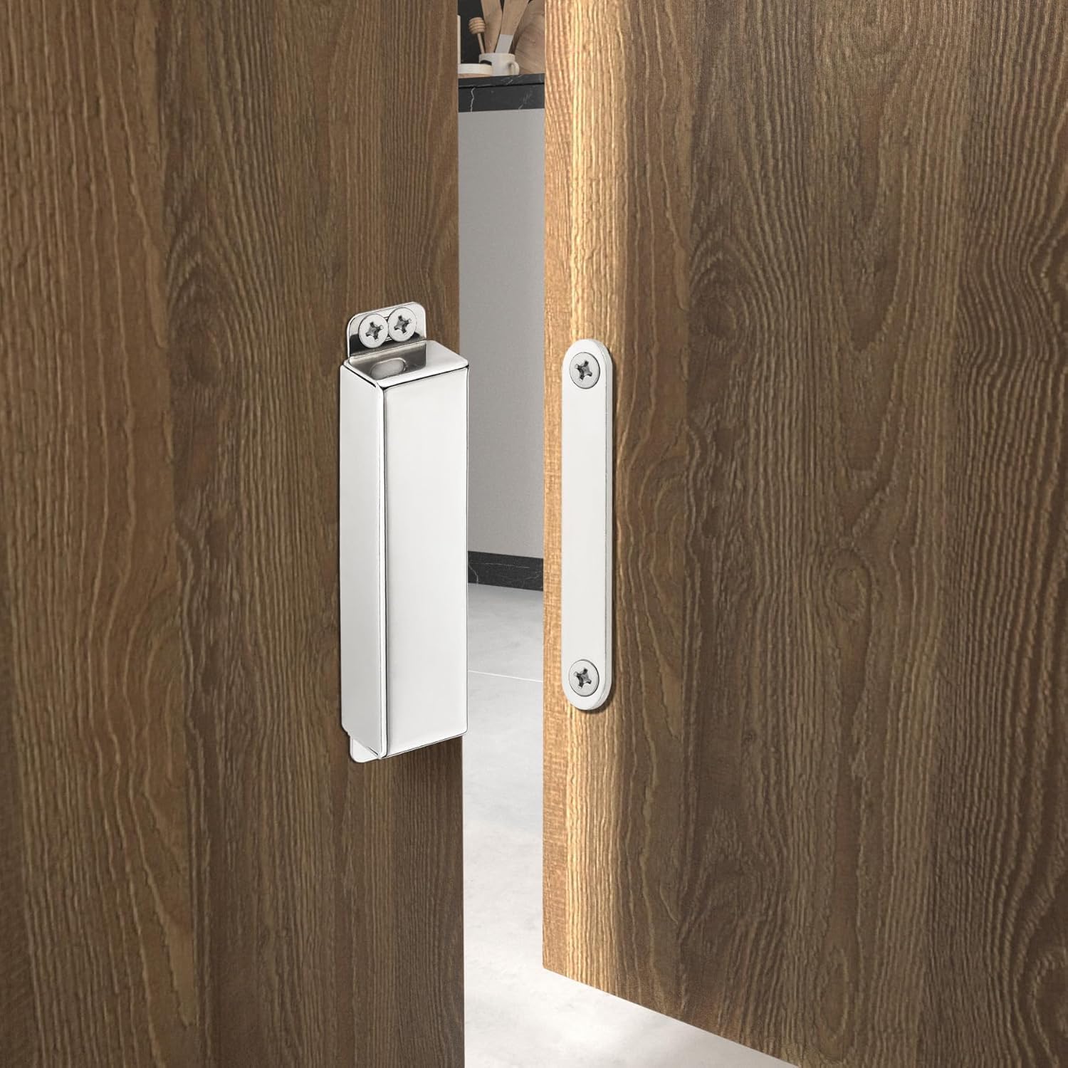 4 Pack | Magnetic Door Catch Heavy Duty - 60 Lbs Pull Force - Stainless Steel - Anti Rust 