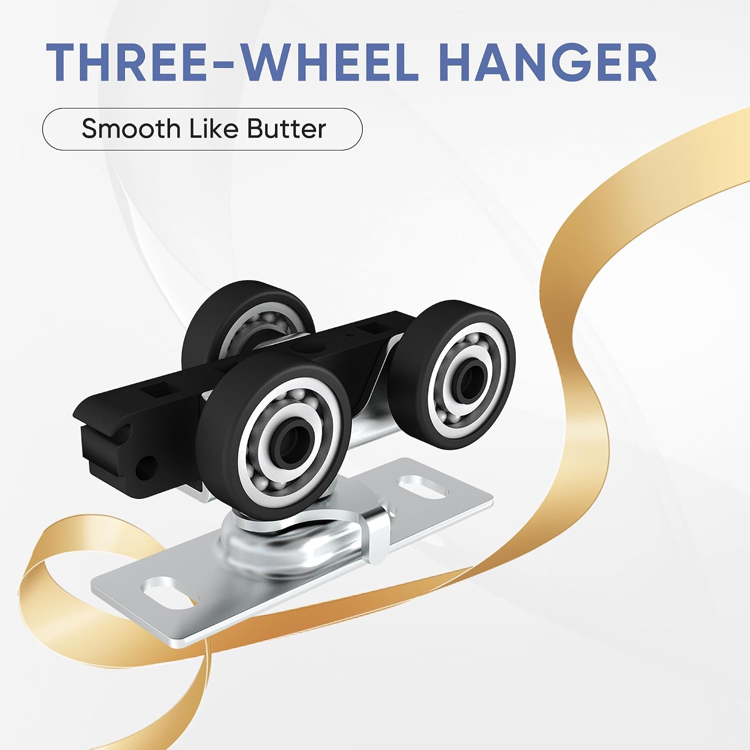 5.3FT Commercial Grade Pocket Door Hardware and Track Set, Sliding Door Hardware 60.7", Durable and Smoothly, Easy to Install