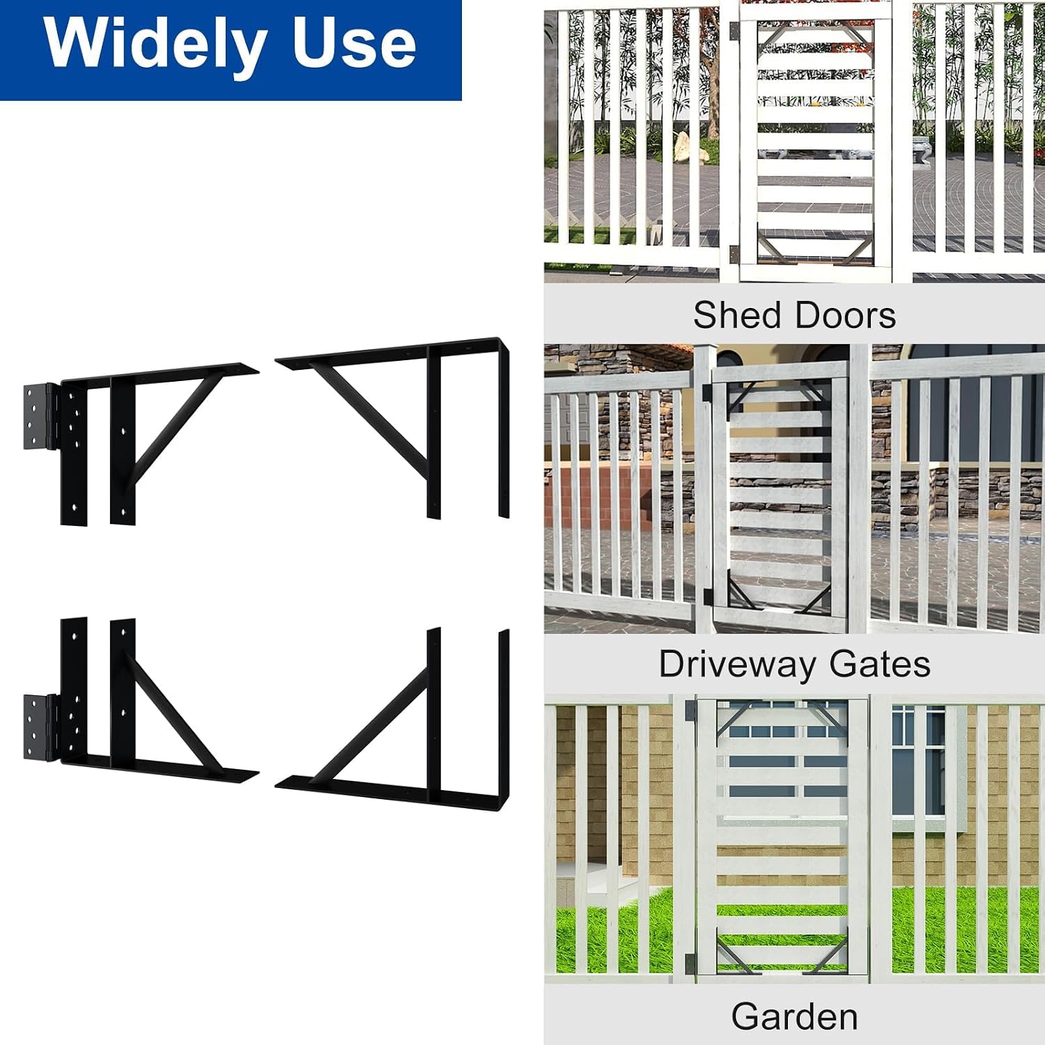 Heavy Duty Gate Corner Brace Bracket, Anti Sag Gate Kit Adjustable Gate Hardware for Wooden Fence, Driveway, Corral Gates, Wood Windows