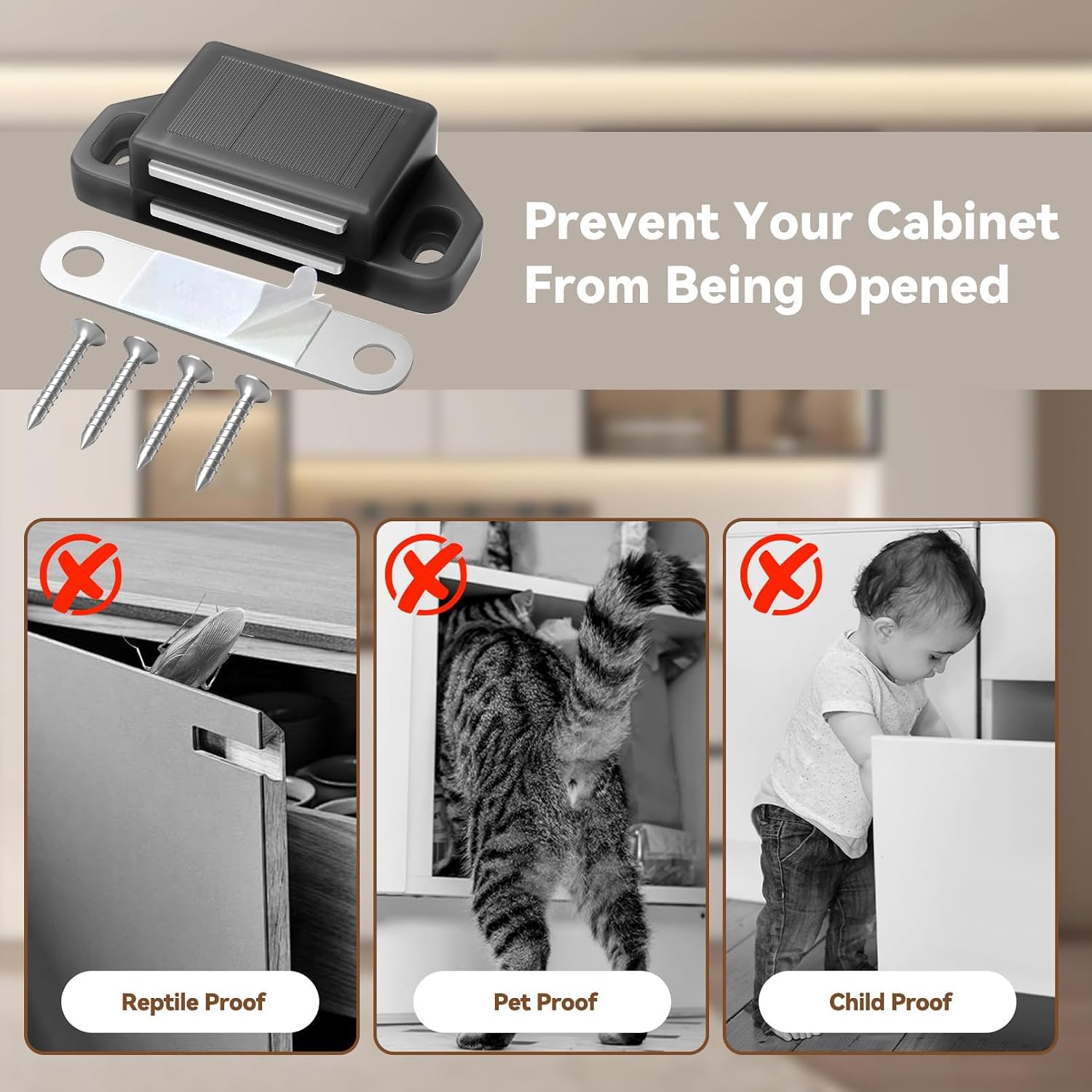 12 Pack Cabinet Magnetic Catch Door Latch 25LB for Kitchen Drawer Magnets to Stay Closed