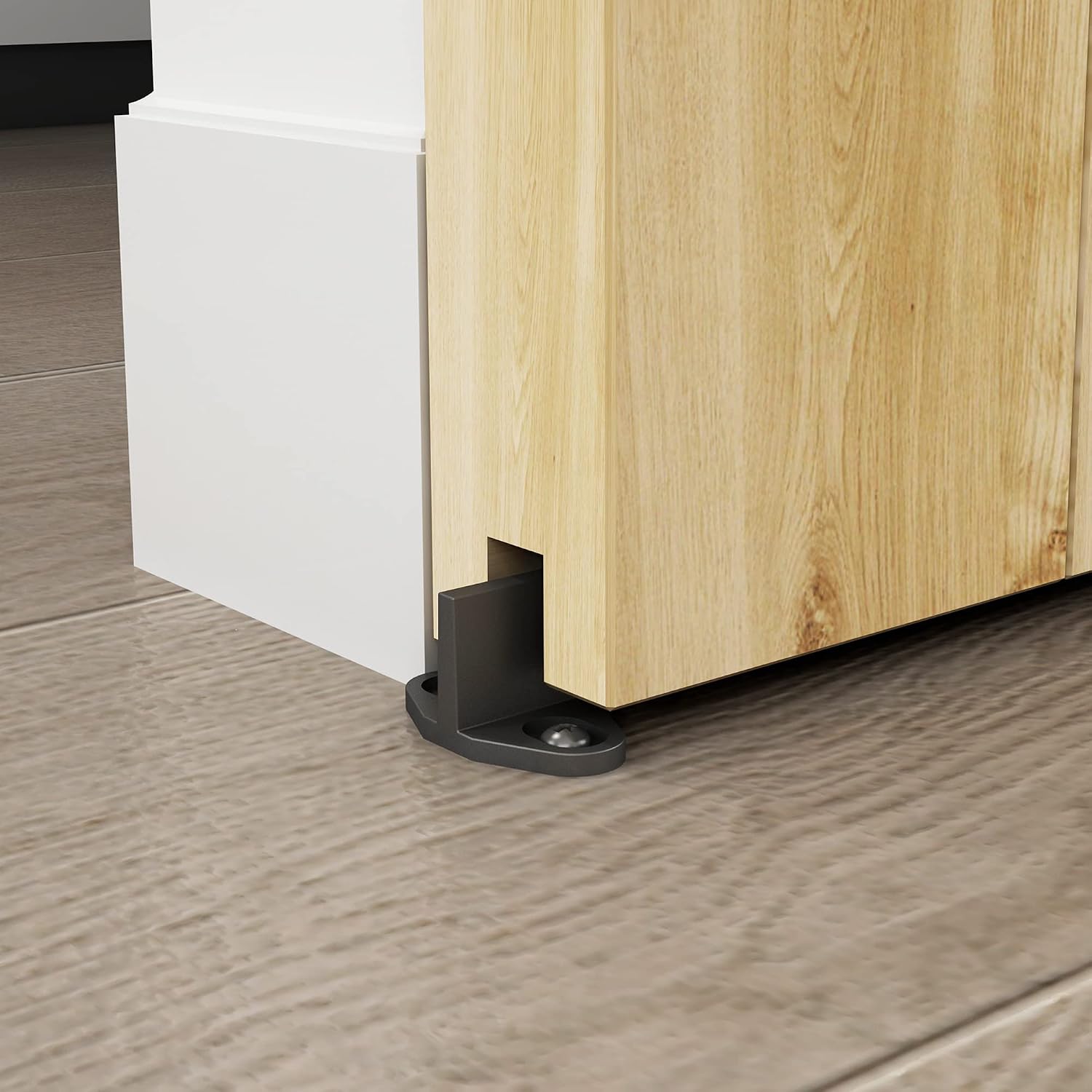 6FT Barn Door Hardware Kit, Aluminium Alloy Box Rail Hardware, Low Clearance Sliding Door Track for Classic Modern Interior Single Wooden Door