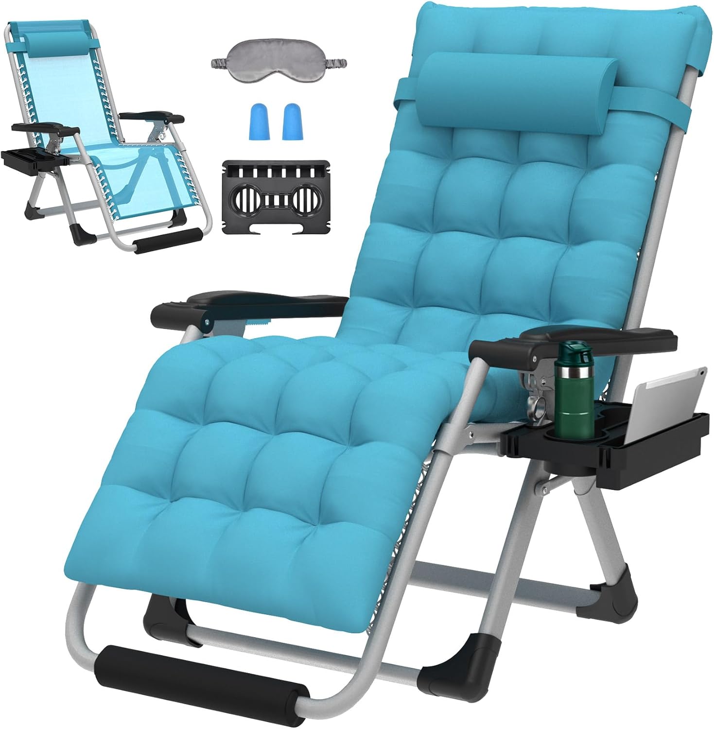 Anti Gravity Chair with Cup Holder and Footrest, 440LBS