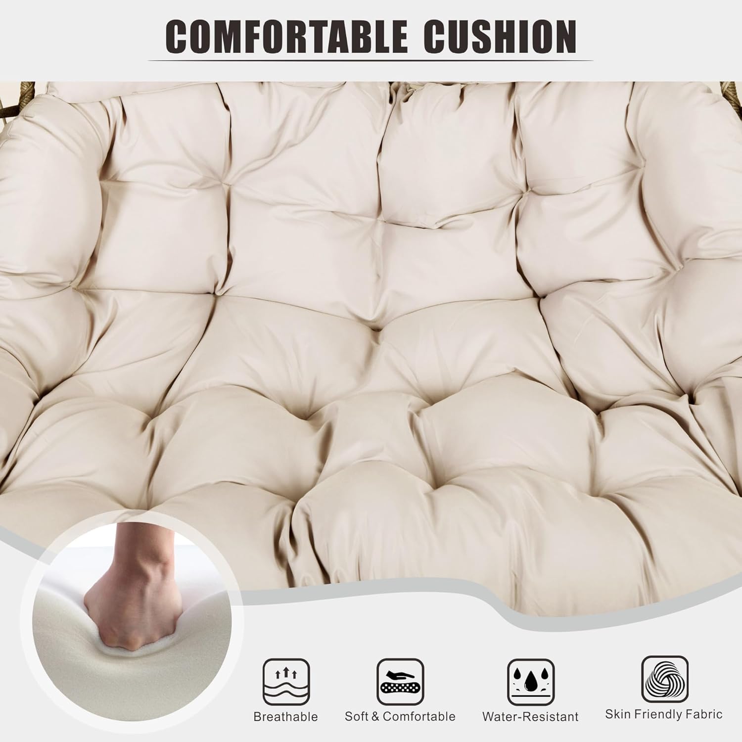 Patio Hammock Swing Chair with Cushion Loveseat