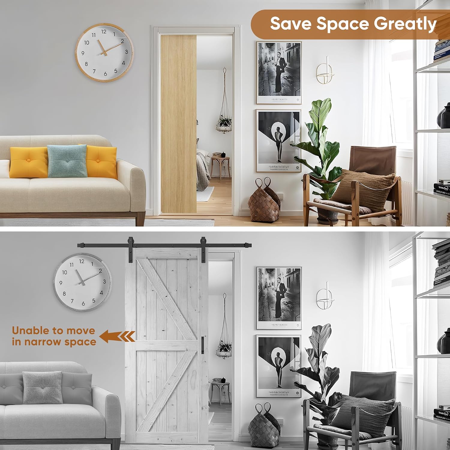 30"x80" Pocket Door Frame Kit with 120LBS Two-Way Soft-Close Mechanism, Easy to Install Pocket Door Kit, for 24" to 30" Wide, Durable Pocket Door Hardware