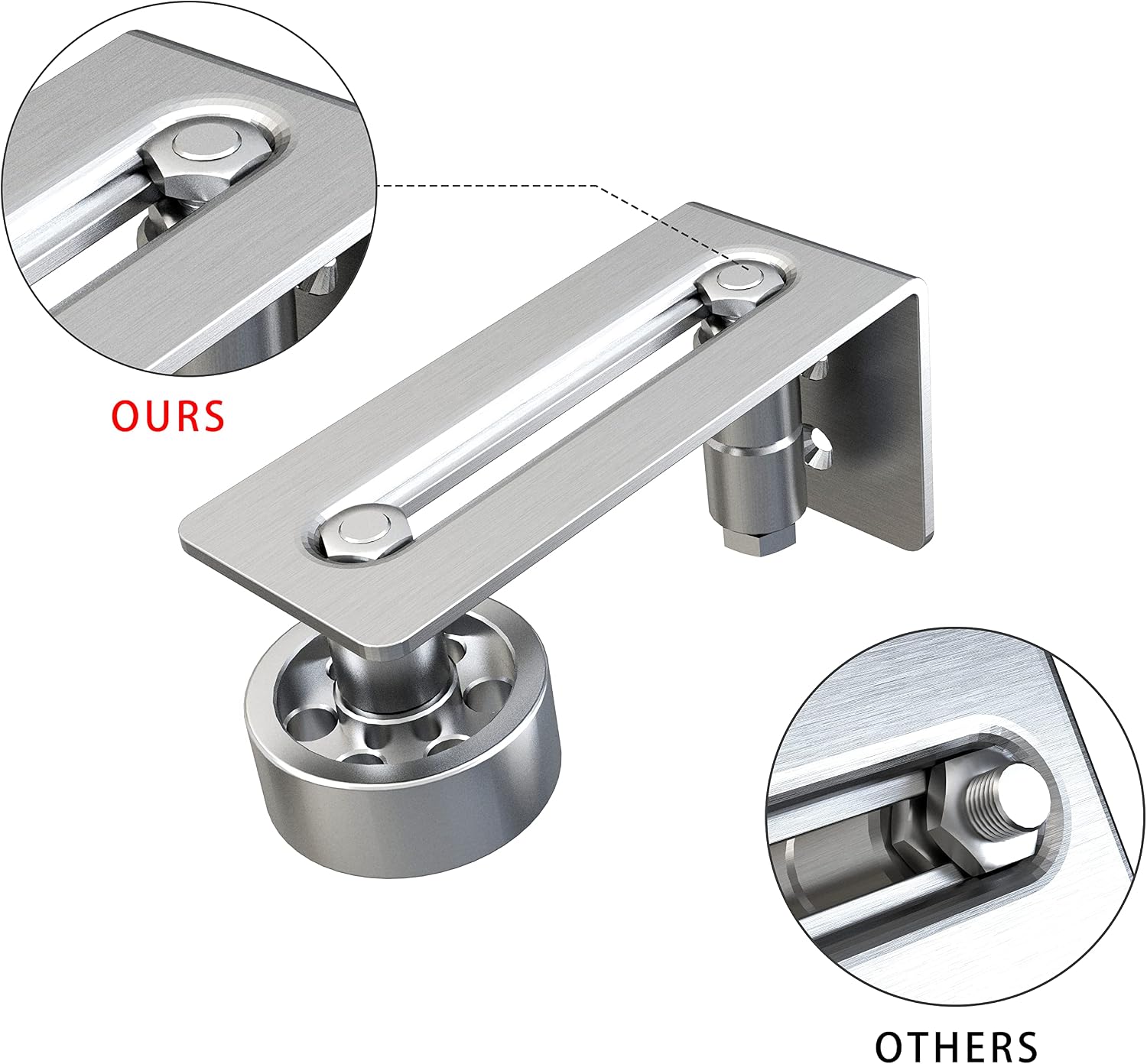 Sliding Door Hardware Stainless Steel Barn Door Floor Guide Flush Mount Stay Roller Wall Mount 8 in 1 Floor Guide Bottom Adjustable Roller