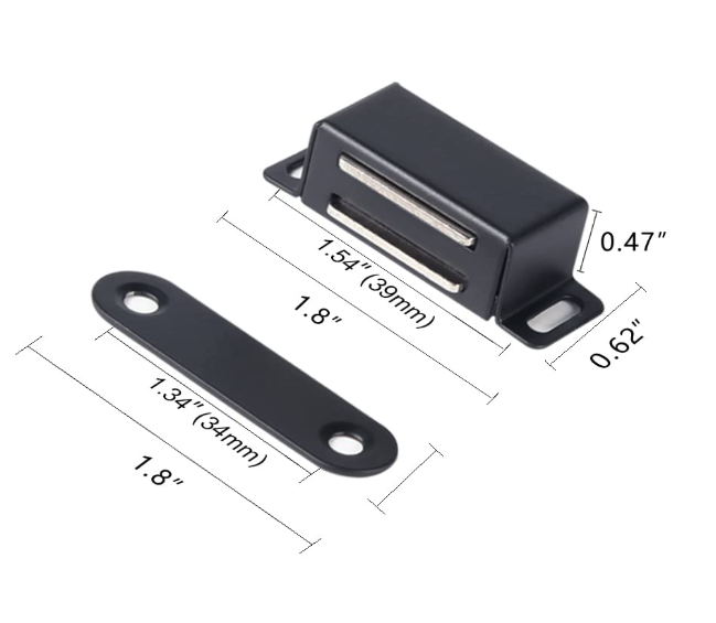 1.54"L x 0.62"W x 0.47"Th Cabinet Magnets Magnetic Door Catch Stainless Steel Door Magnet for Kitchen Bathroom Cupboard Wardrobe Closet Closures Cabinet Door Drawer Latch 20 lbs