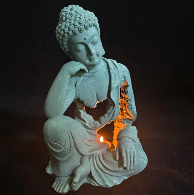 Zen-Style Hollow Buddha Statue Candle Holder Ornament