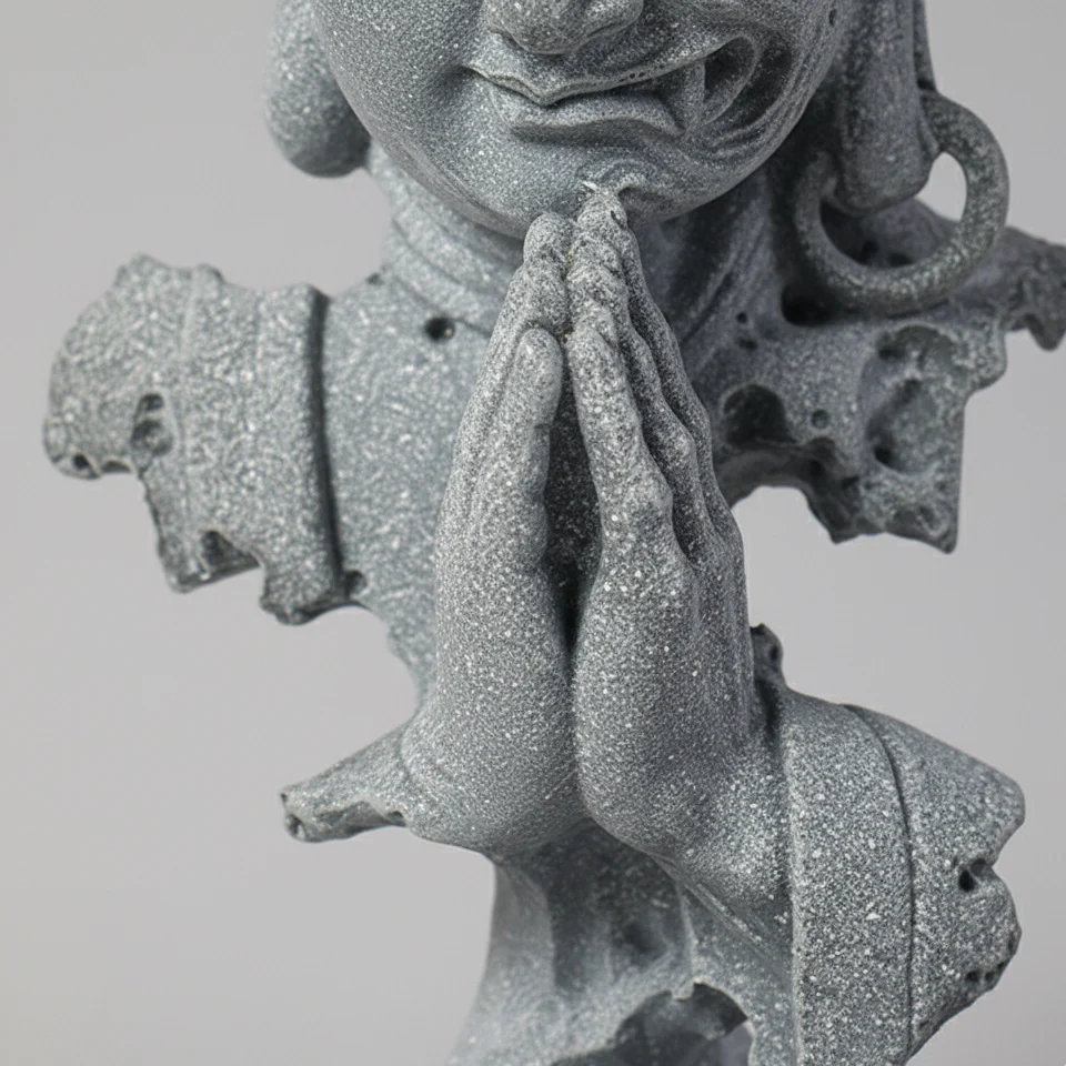  Harmony in Chaos: The "Peace & Strength" Sandstone Sculpture（Natural） 