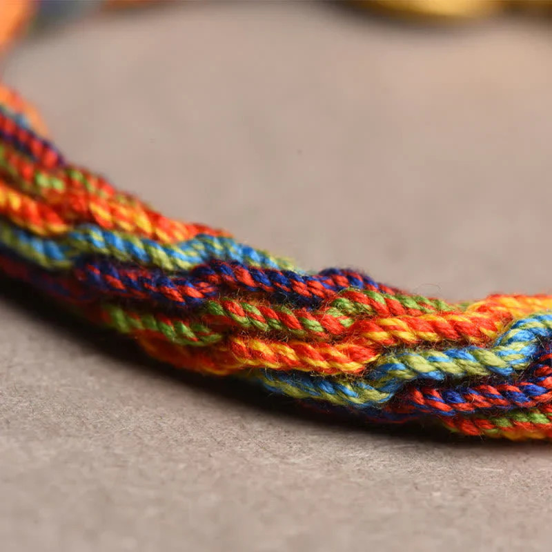 Om Mani Padme Hum Reincarnation Knot Luck Bracelet | Handmade Colorful String Bracelet