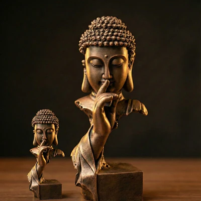 Quiet Sakyamuni Statue – Minimalist Zen Design in Qing Sandstone