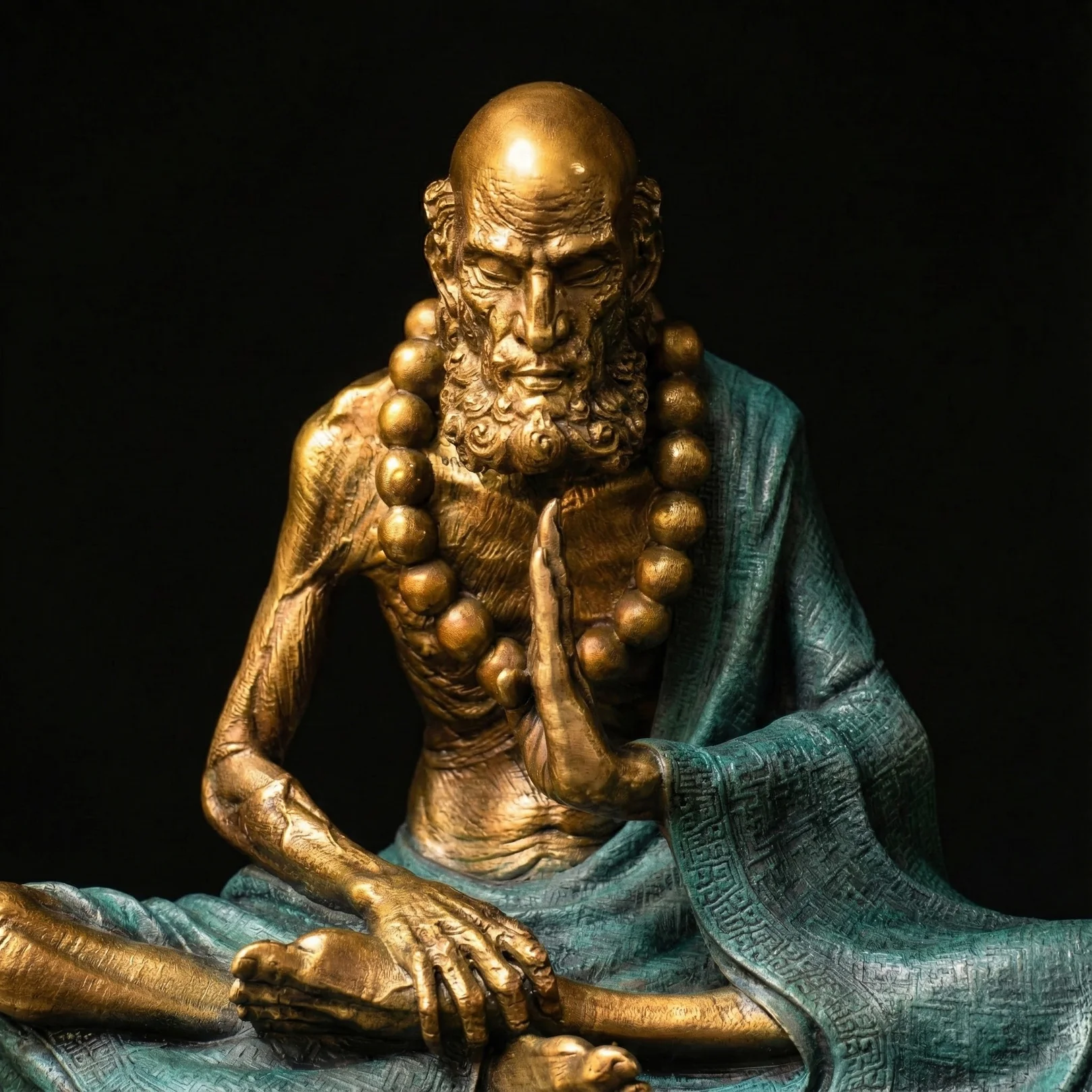 Silent Resolve Bodhidharma Sculpture 