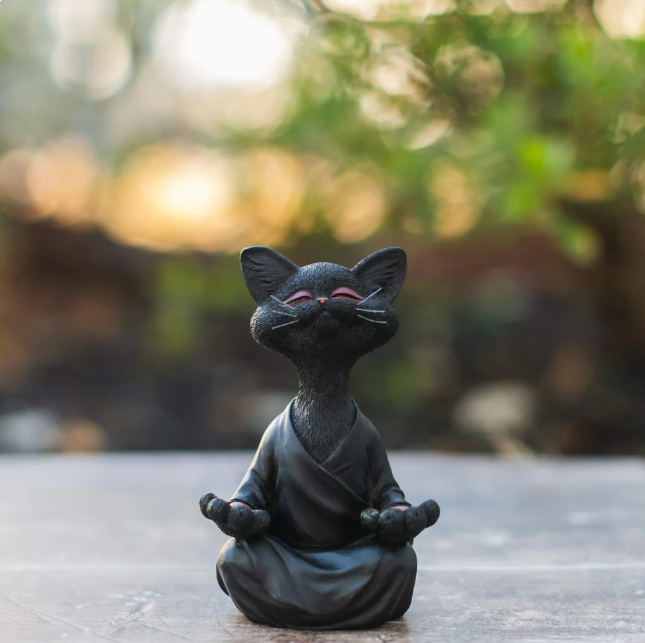  Whimsical Happy Cat Buddha Figurine