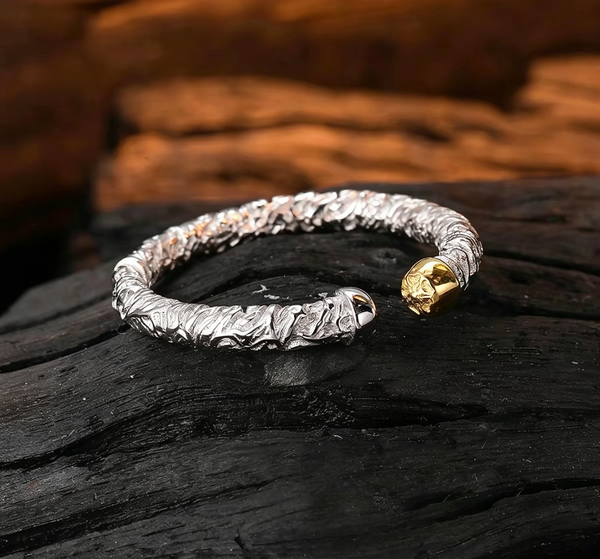 Wukong Sterling Silver Vintage Open Ring