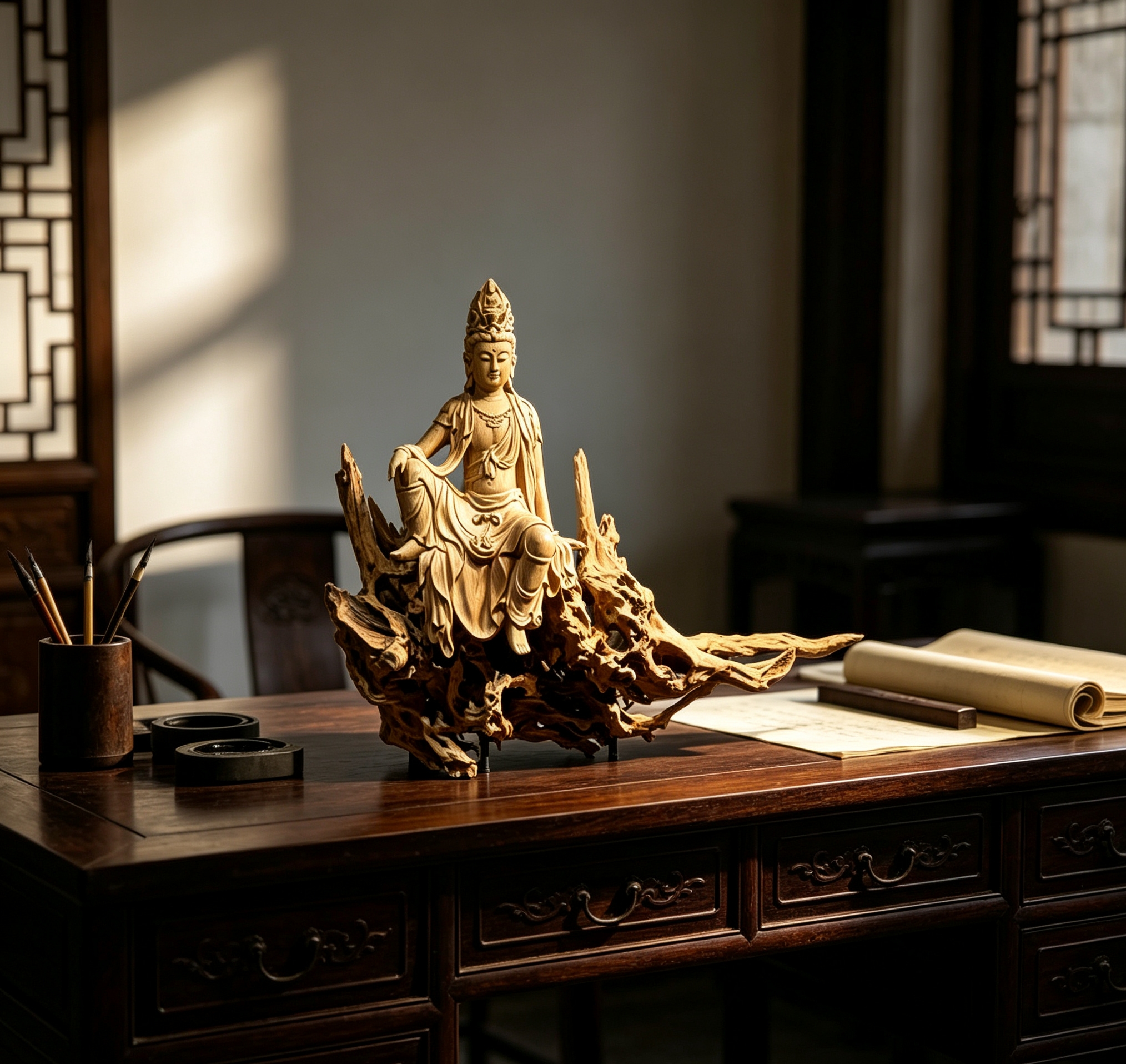 "Cloud Nest Zen Realm" Water-Moon Guanyin Ornament