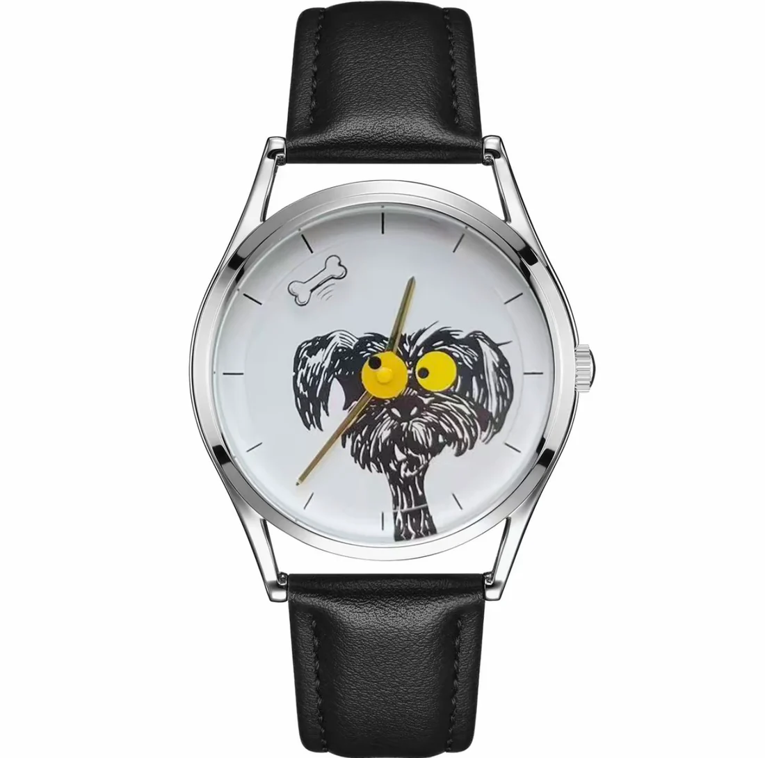 Scribbled Puppy Watch – Cute Hand-Drawn Dog Lover Cartoon Wristwatch