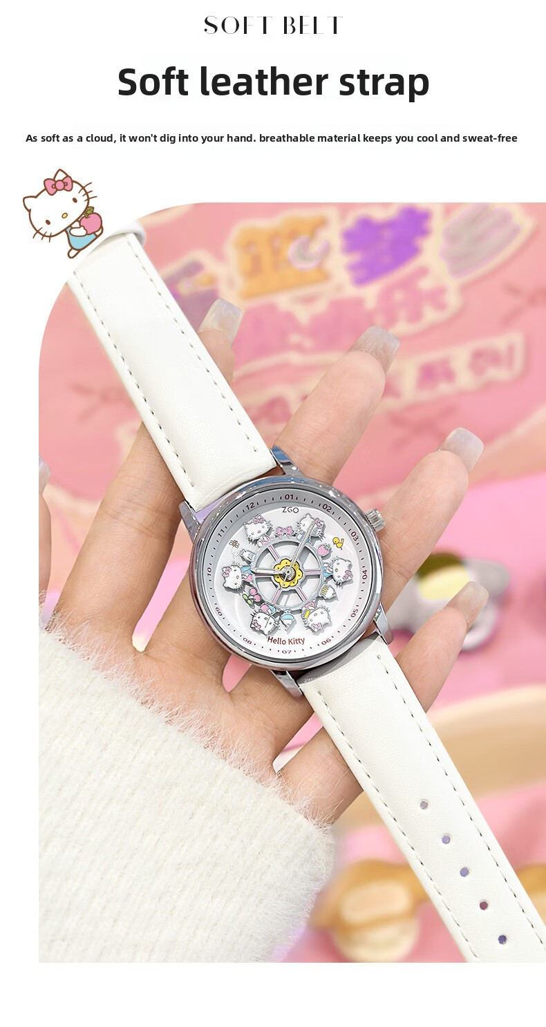 Meow Kawaii Waterproof Quartz Cartoon Watch – Cute Everyday Wristwatch for Kids & Women