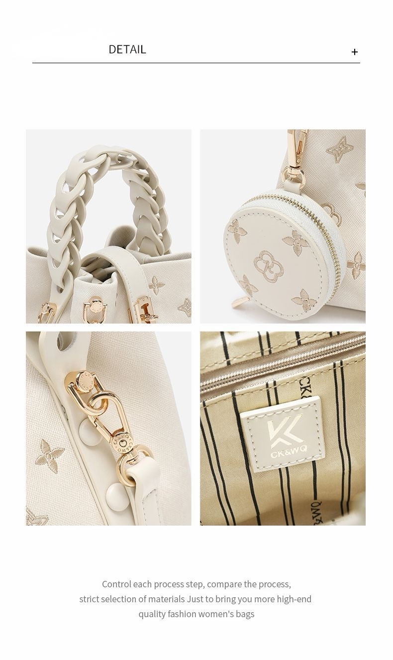 Lumina Embroidery Crossbody Bucket Bag