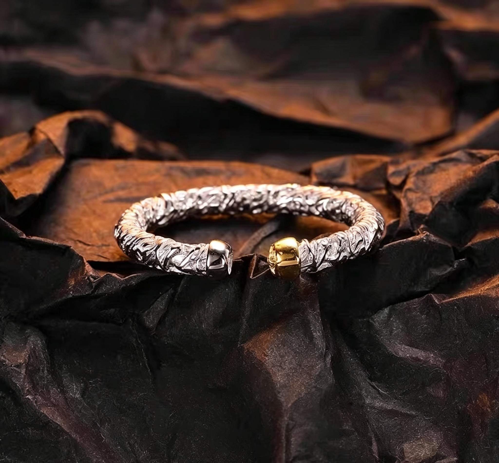 Wukong Sterling Silver Vintage Open Ring