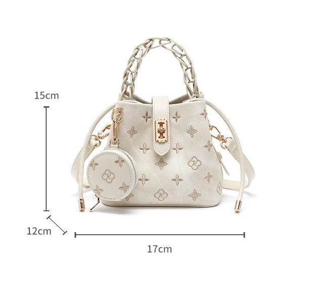Lumina Embroidery Crossbody Bucket Bag