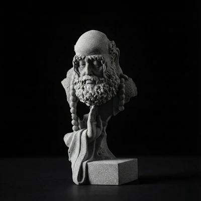Hand-Carved Bodhidharma Art Piece