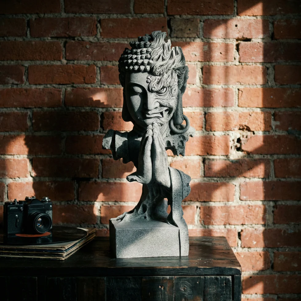  Harmony in Chaos: The "Peace & Strength" Sandstone Sculpture（Natural） 