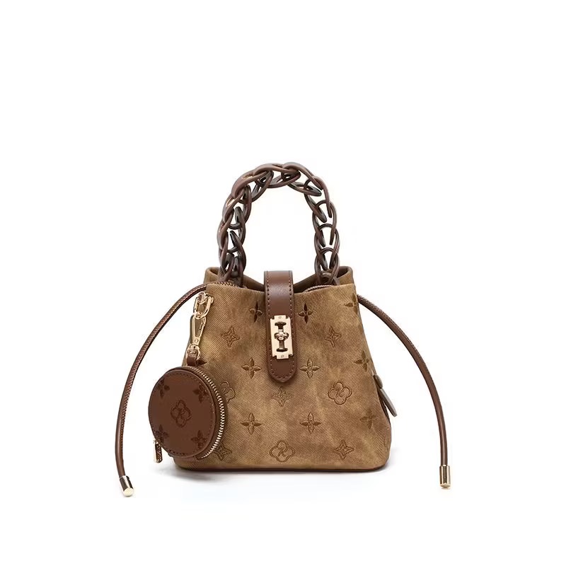 Lumina Embroidery Crossbody Bucket Bag
