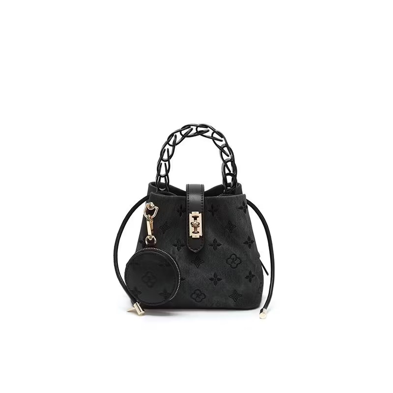 Lumina Embroidery Crossbody Bucket Bag