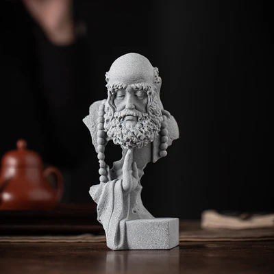 Hand-Carved Bodhidharma Art Piece