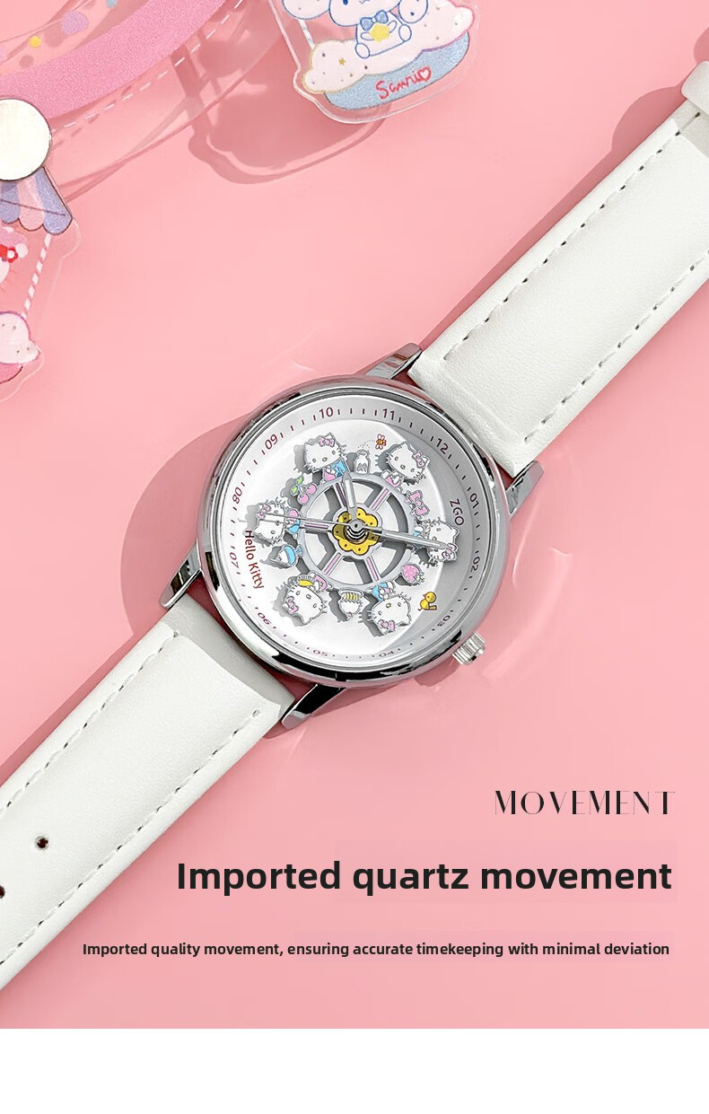 Meow Kawaii Waterproof Quartz Cartoon Watch – Cute Everyday Wristwatch for Kids & Women