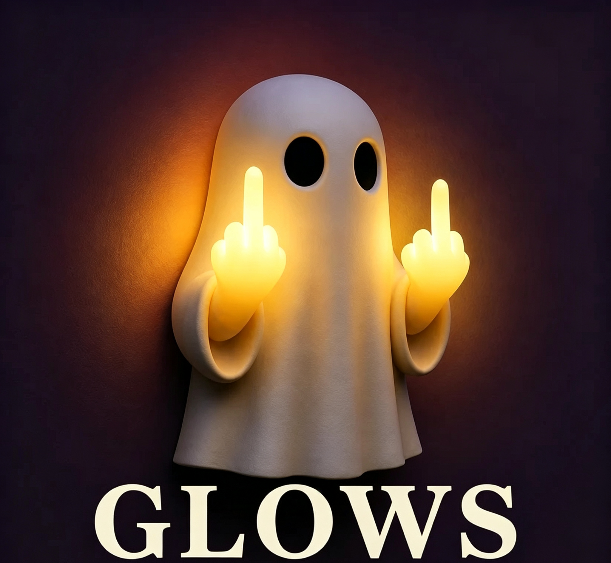 Halloween Ghost Middle Finger Glow Night Light