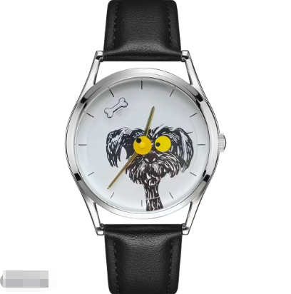 Scribbled Puppy Watch – Cute Hand-Drawn Dog Lover Cartoon Wristwatch
